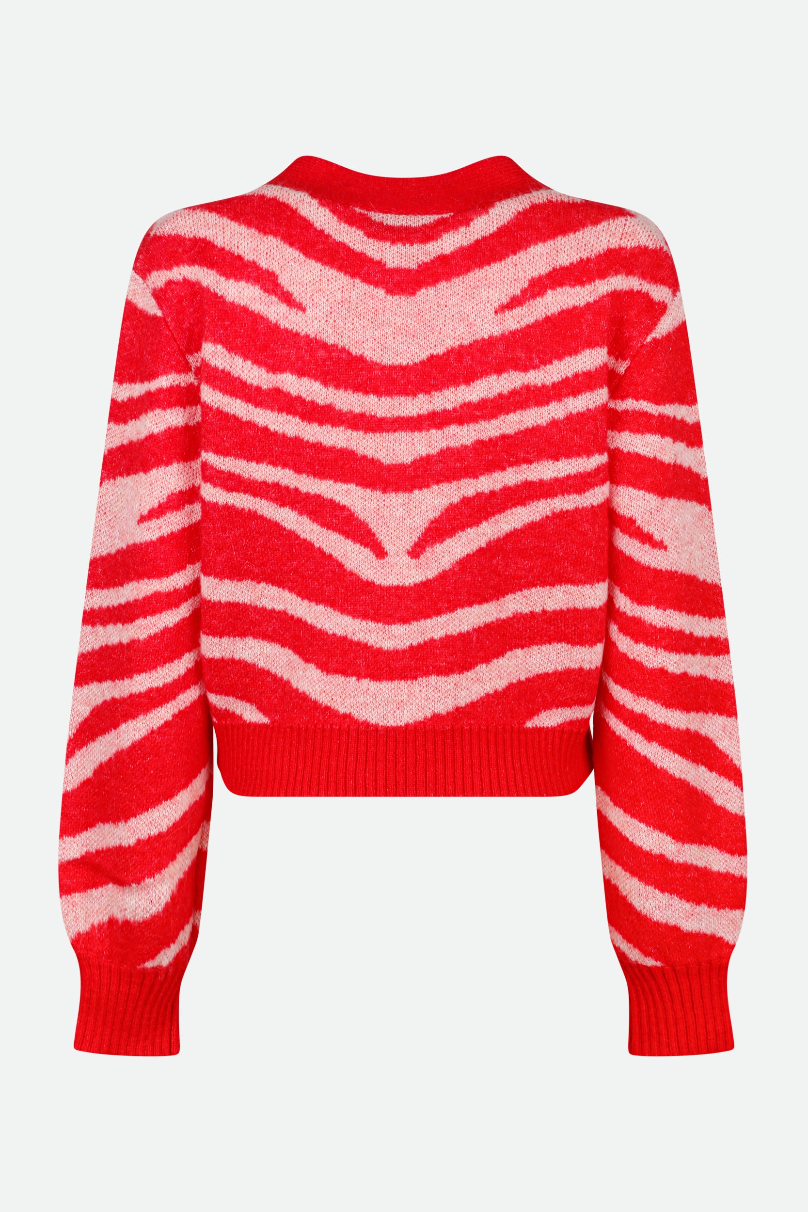 Weili Zheng Red Zebra Cardigan