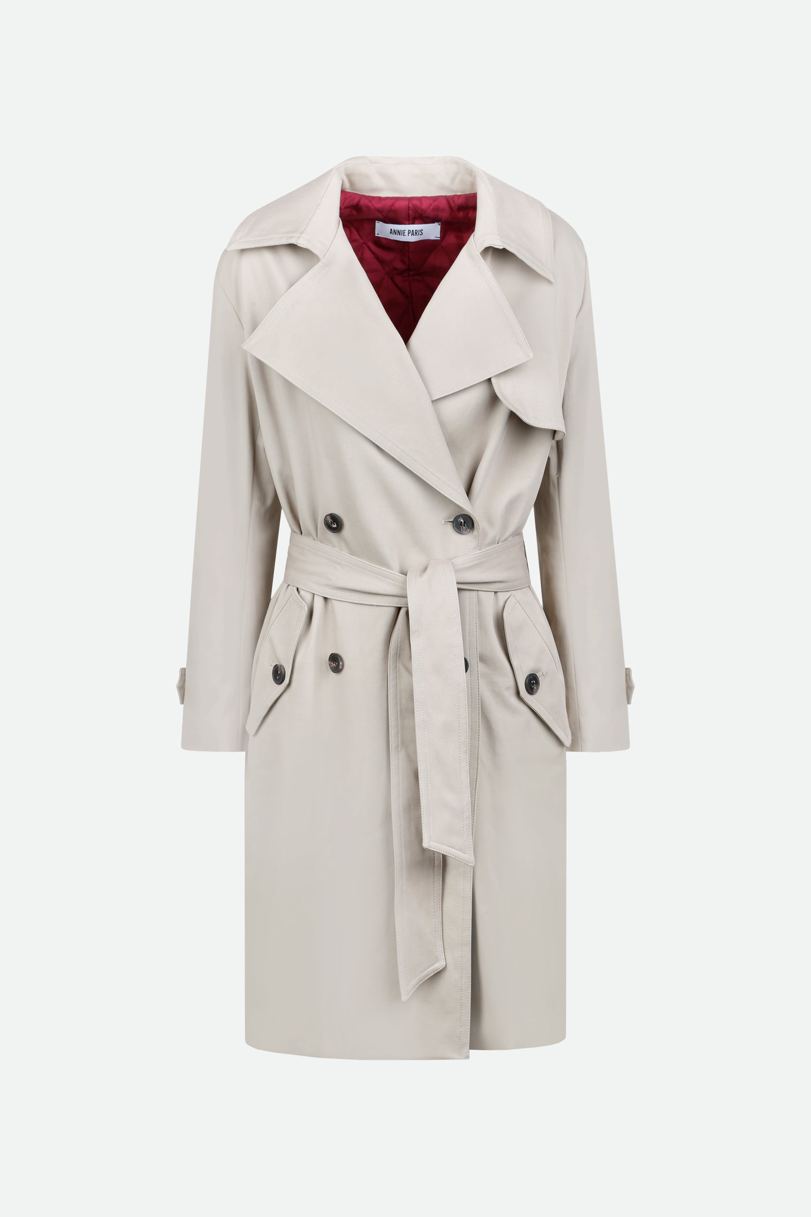 Annie Paris Ivory Trench Coat