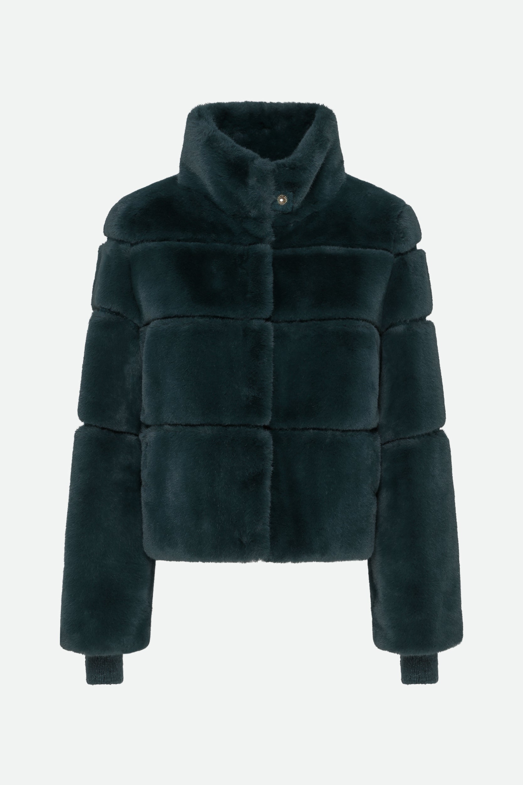 Patrizia Pepe Giubbotto Faux Fur Petrolio