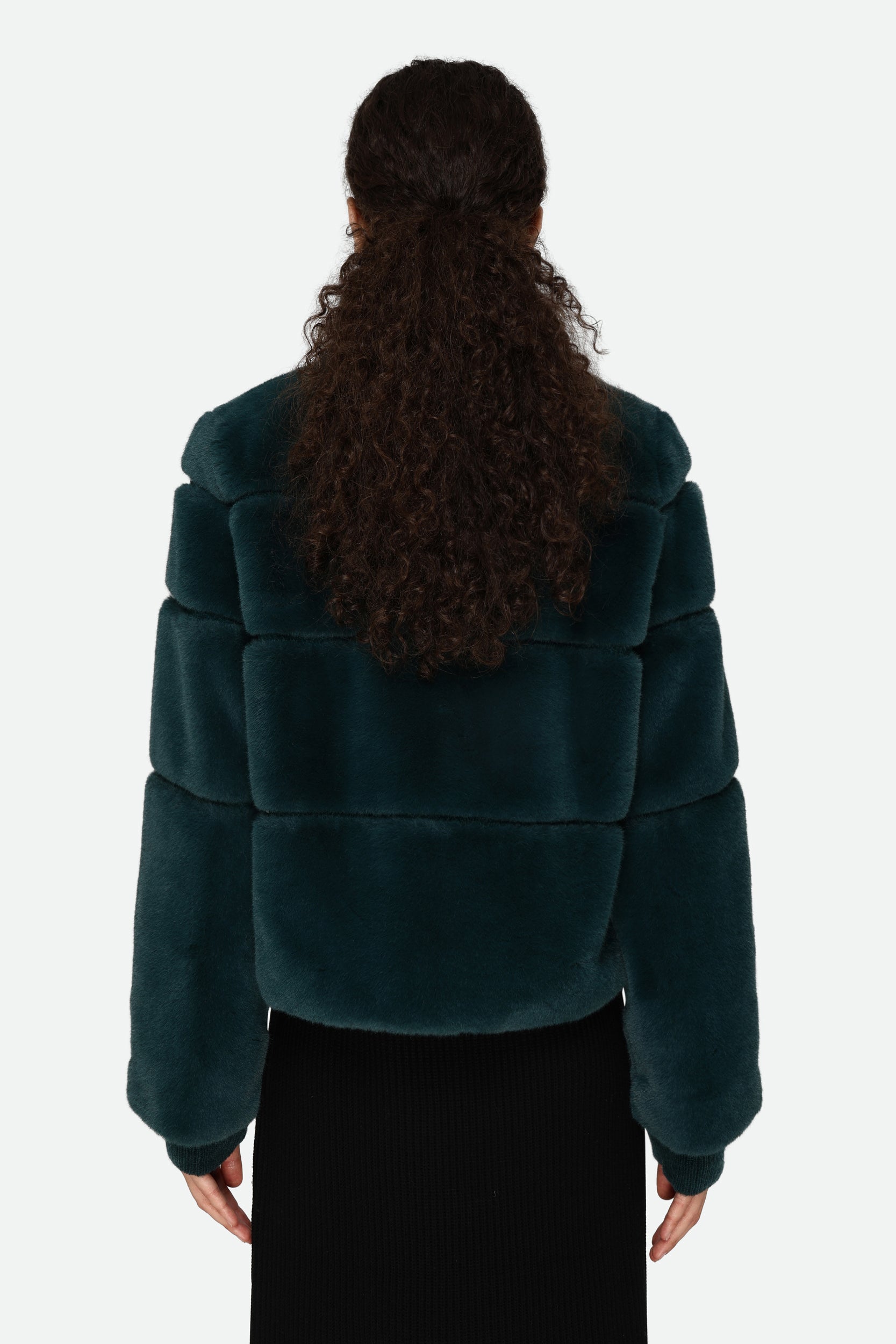 Patrizia Pepe Faux Fur Jacket Petrol