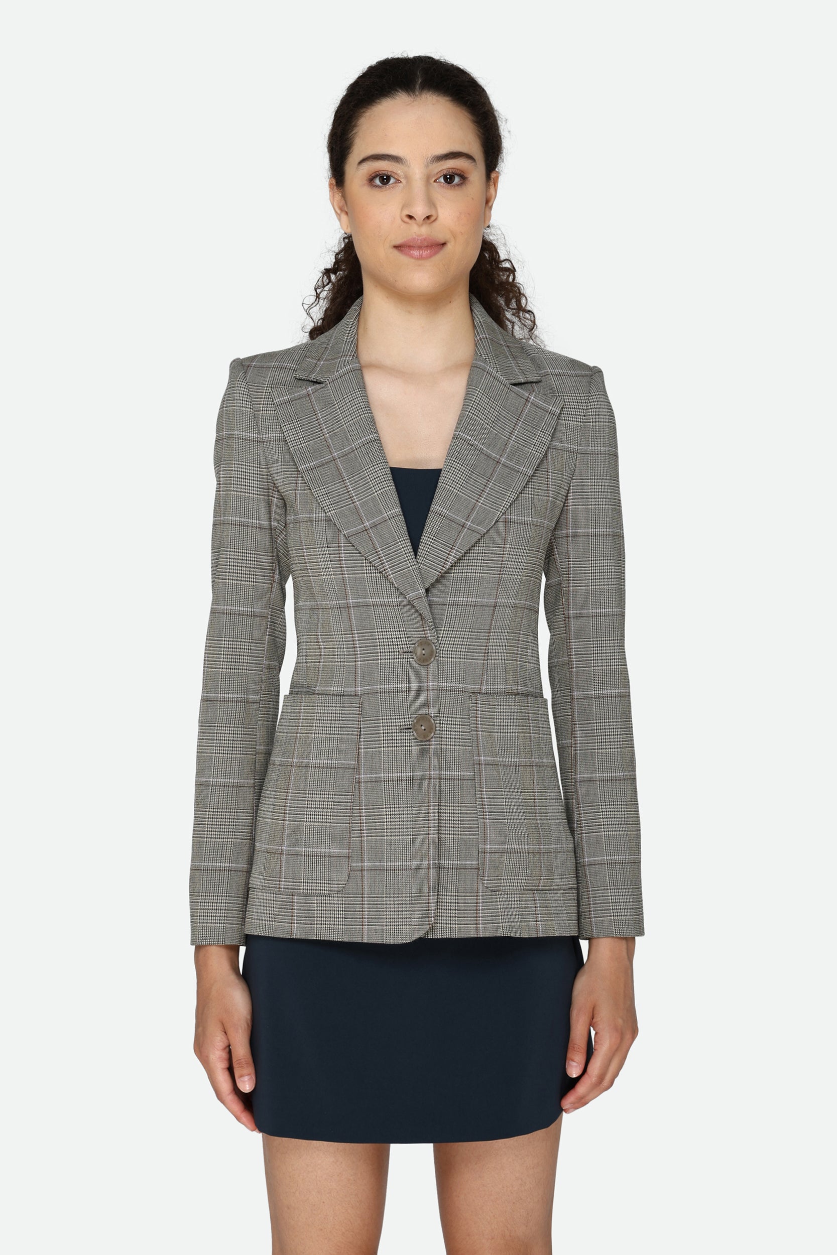 Patrizia Pepe Multicoloured Check Blazer