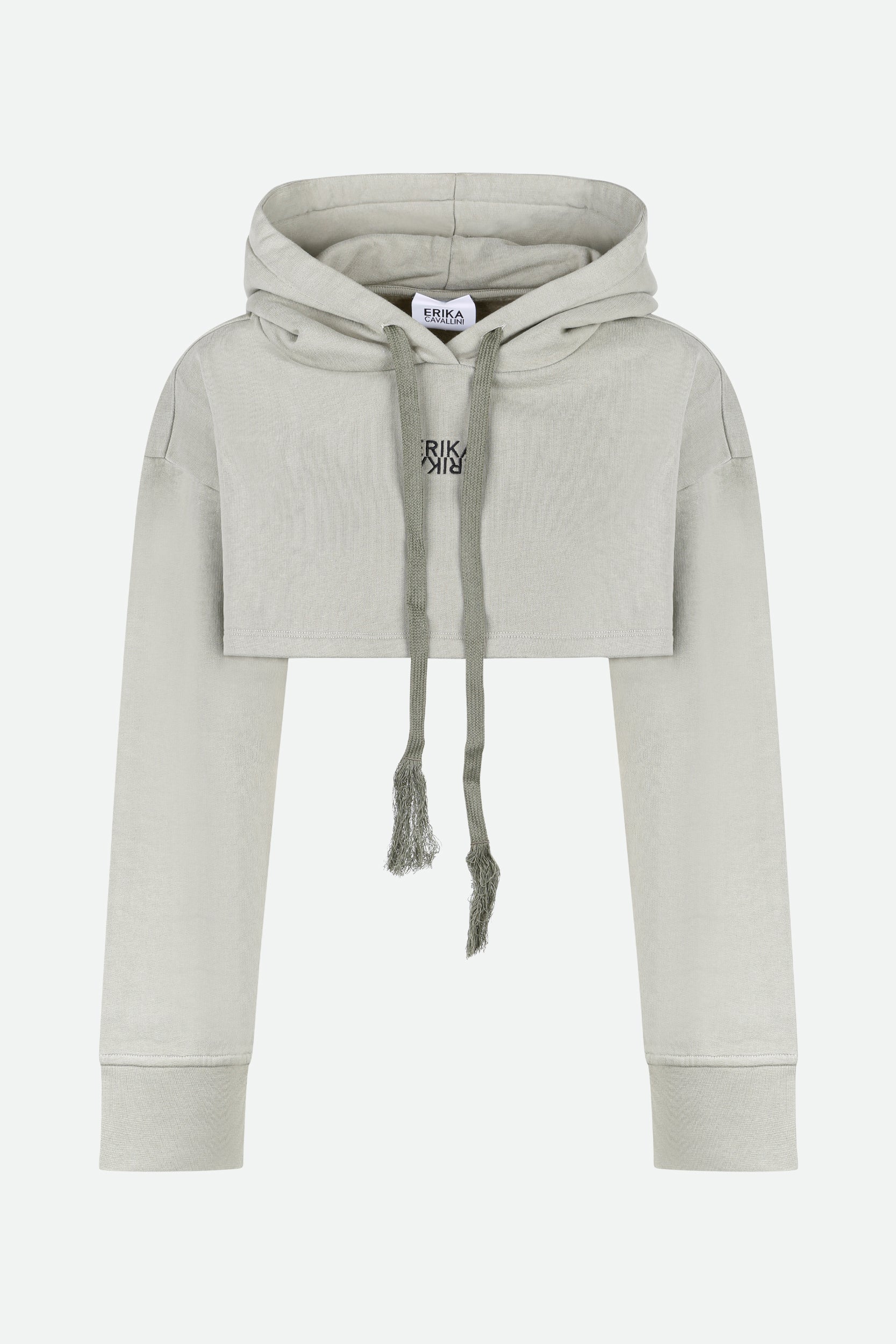 Erika Cavalli Gray Crop Sweatshirt