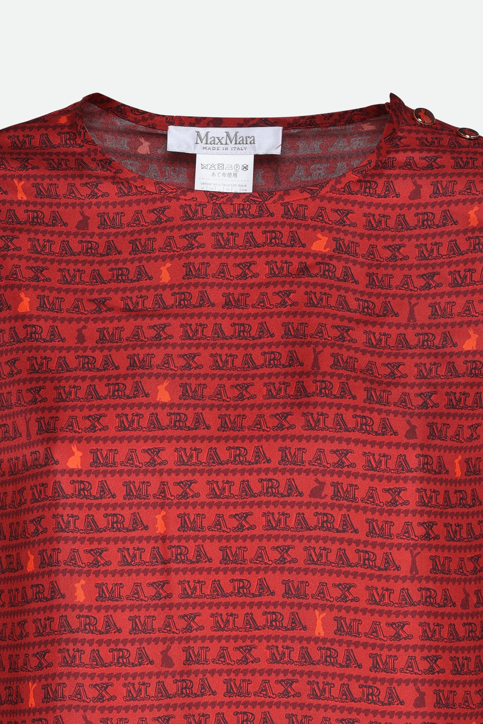 Max Mara Logo Blouse Red