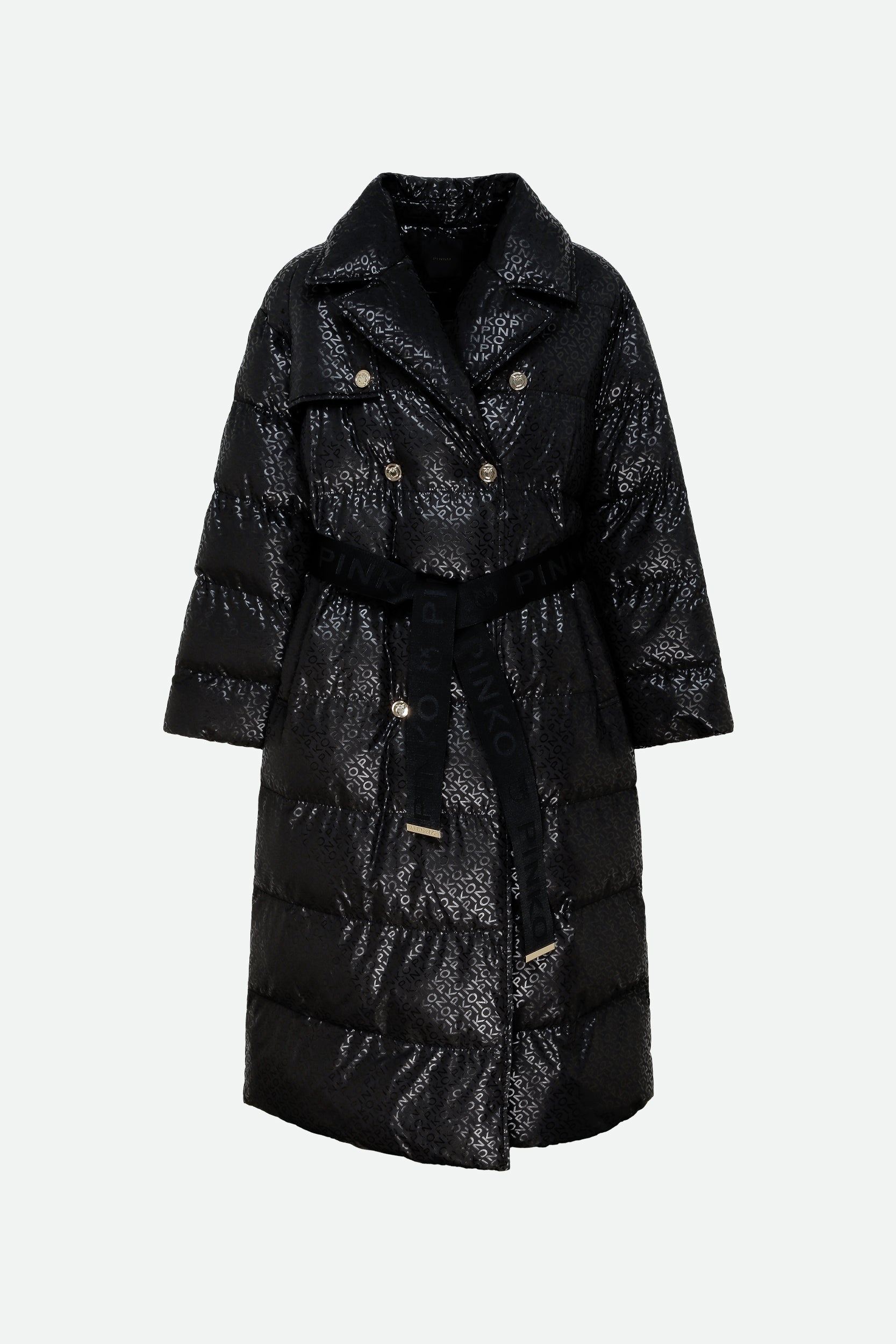 Pinko Black Logo Down Jacket