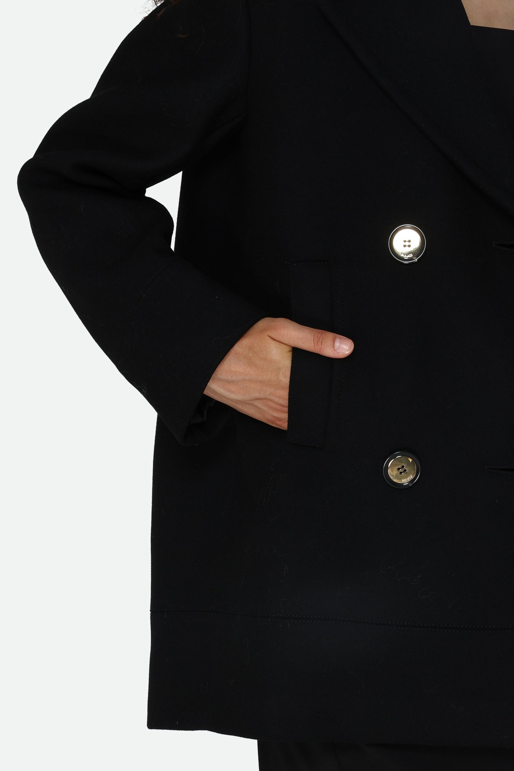 Pinko Double Breasted Coat Black