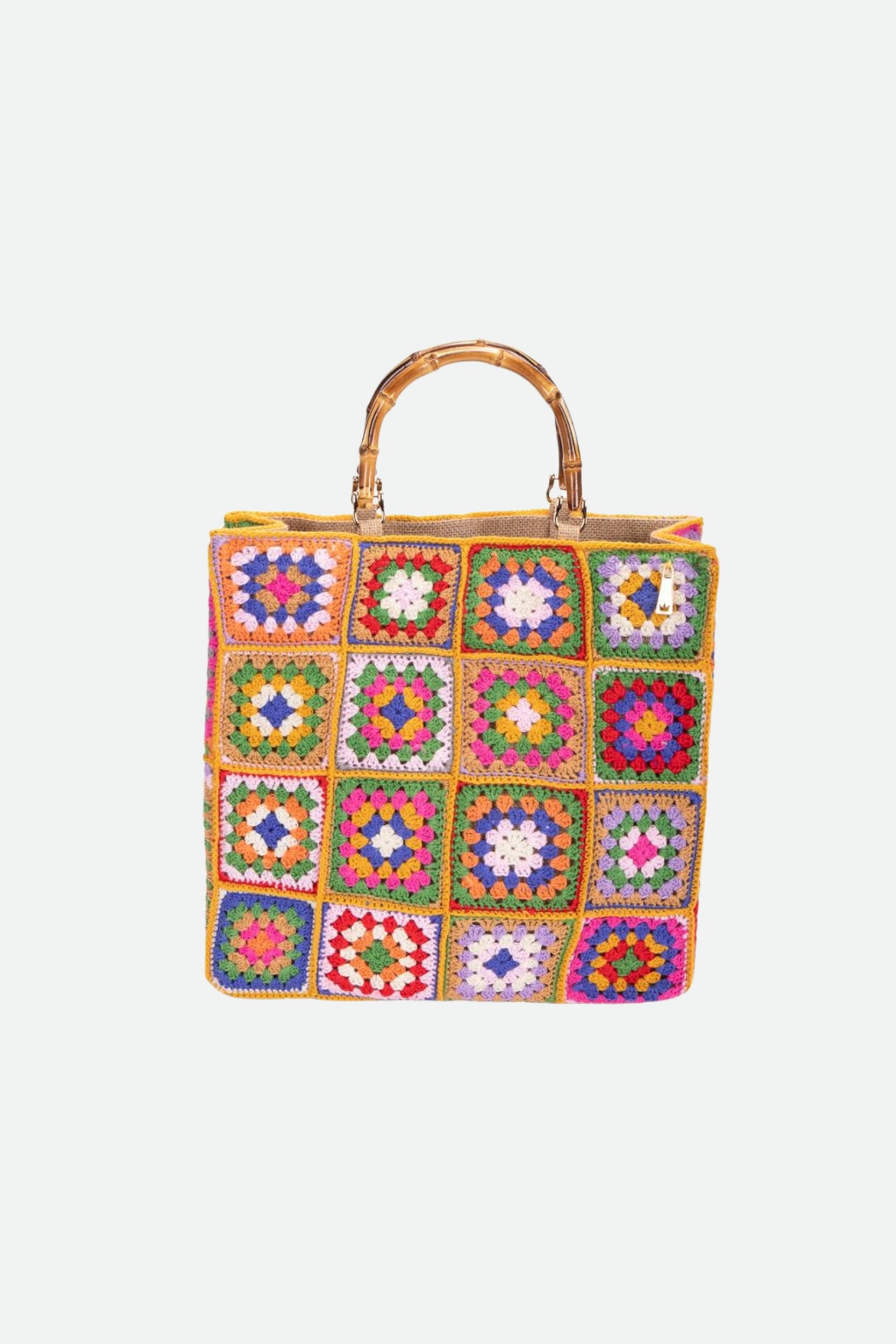 La Milanesa Borsa Crochet Lana Large Ocra