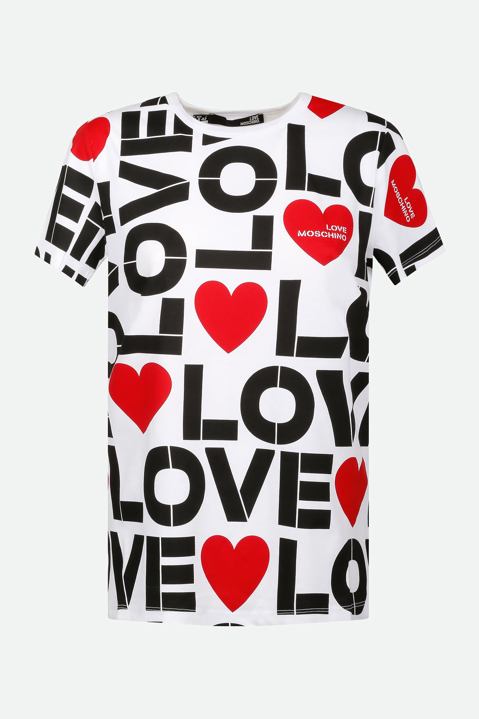 Love Moschino T-Shirt Bianca con Stampa