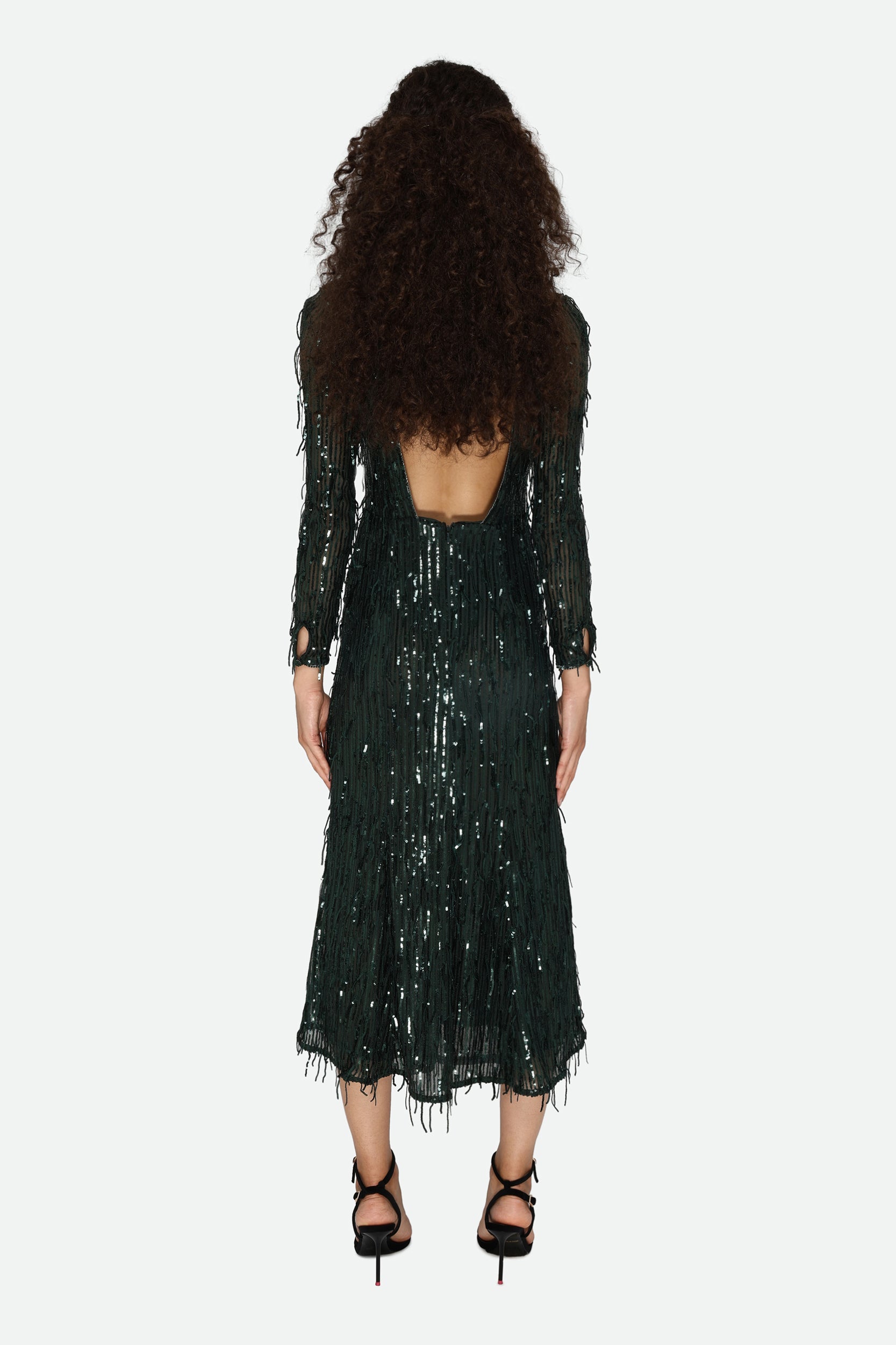 Guess Black Sequin Long Dress