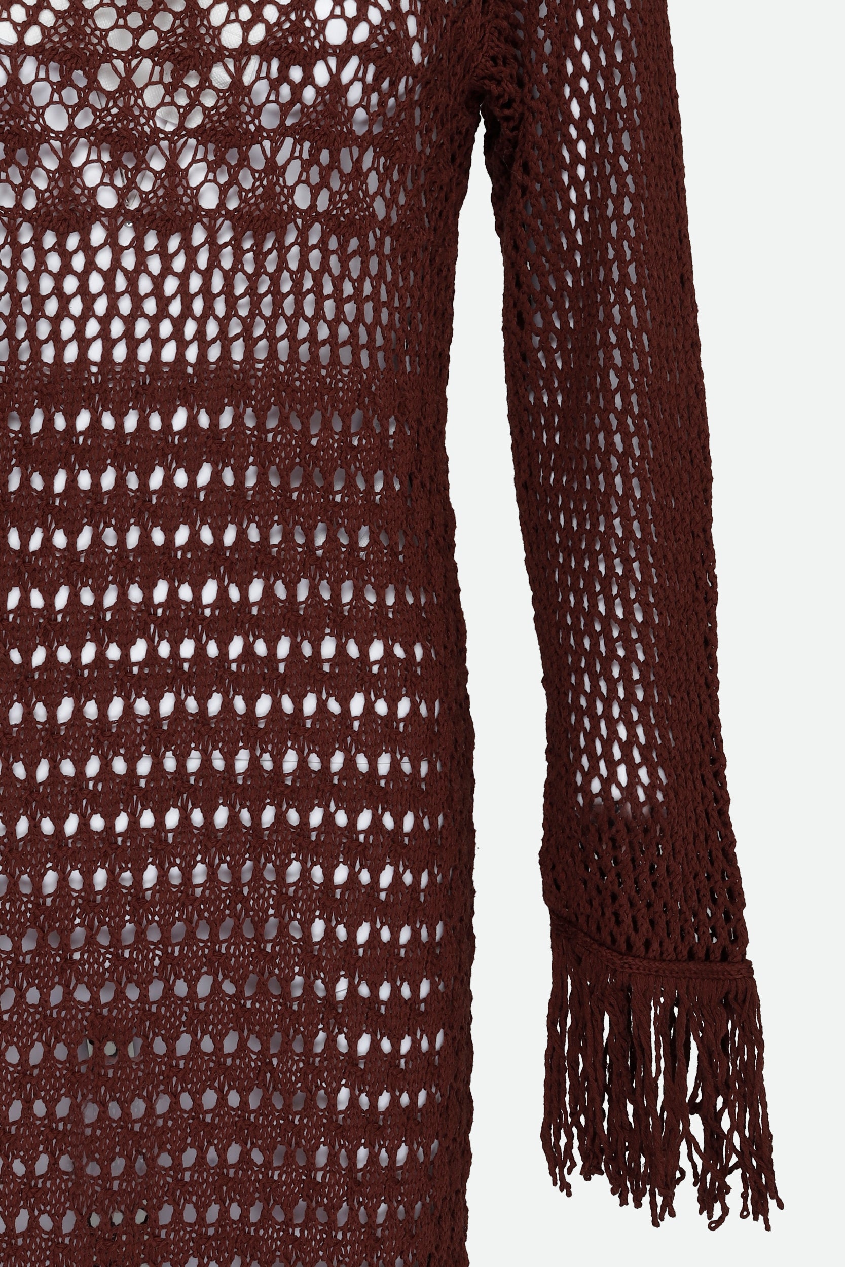 Twinset Long Crochet Dress Brown