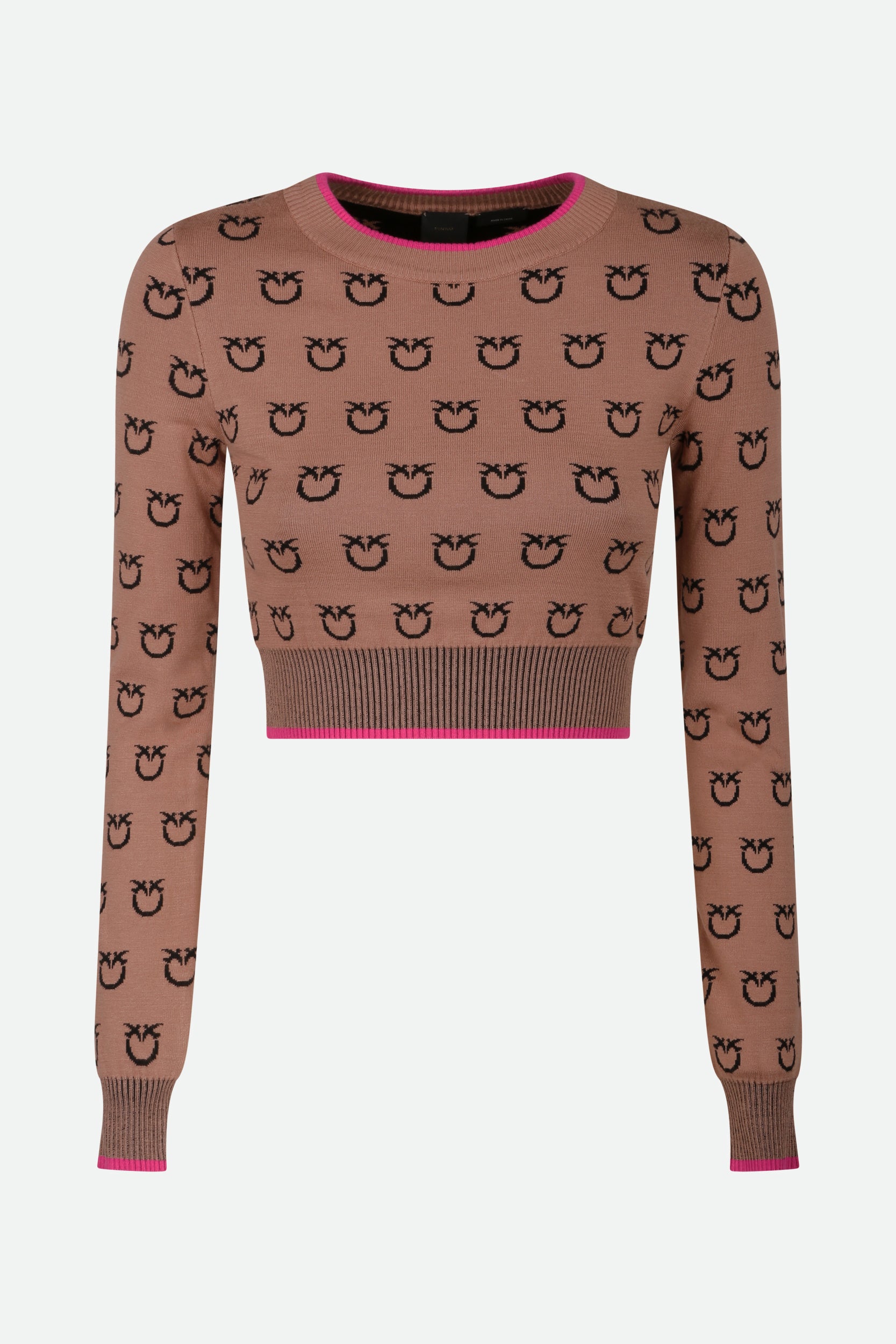 Pinko Logo Crop Top Brown