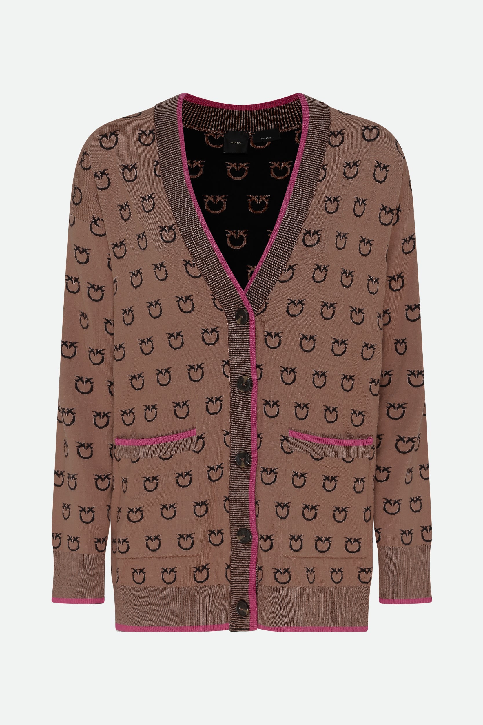 Pinko Cardigan Logato Marrone