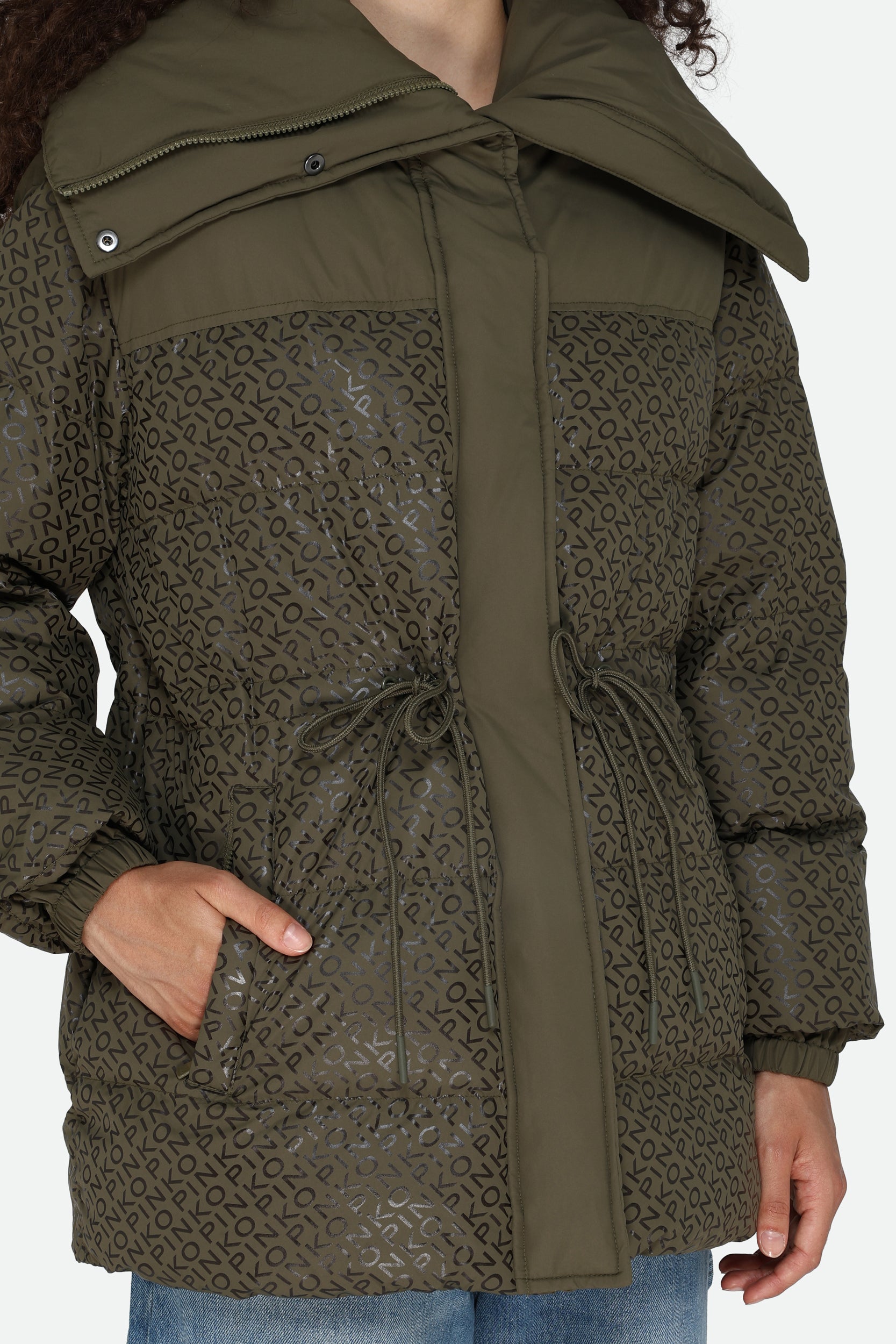 Pinko Green Down Jacket