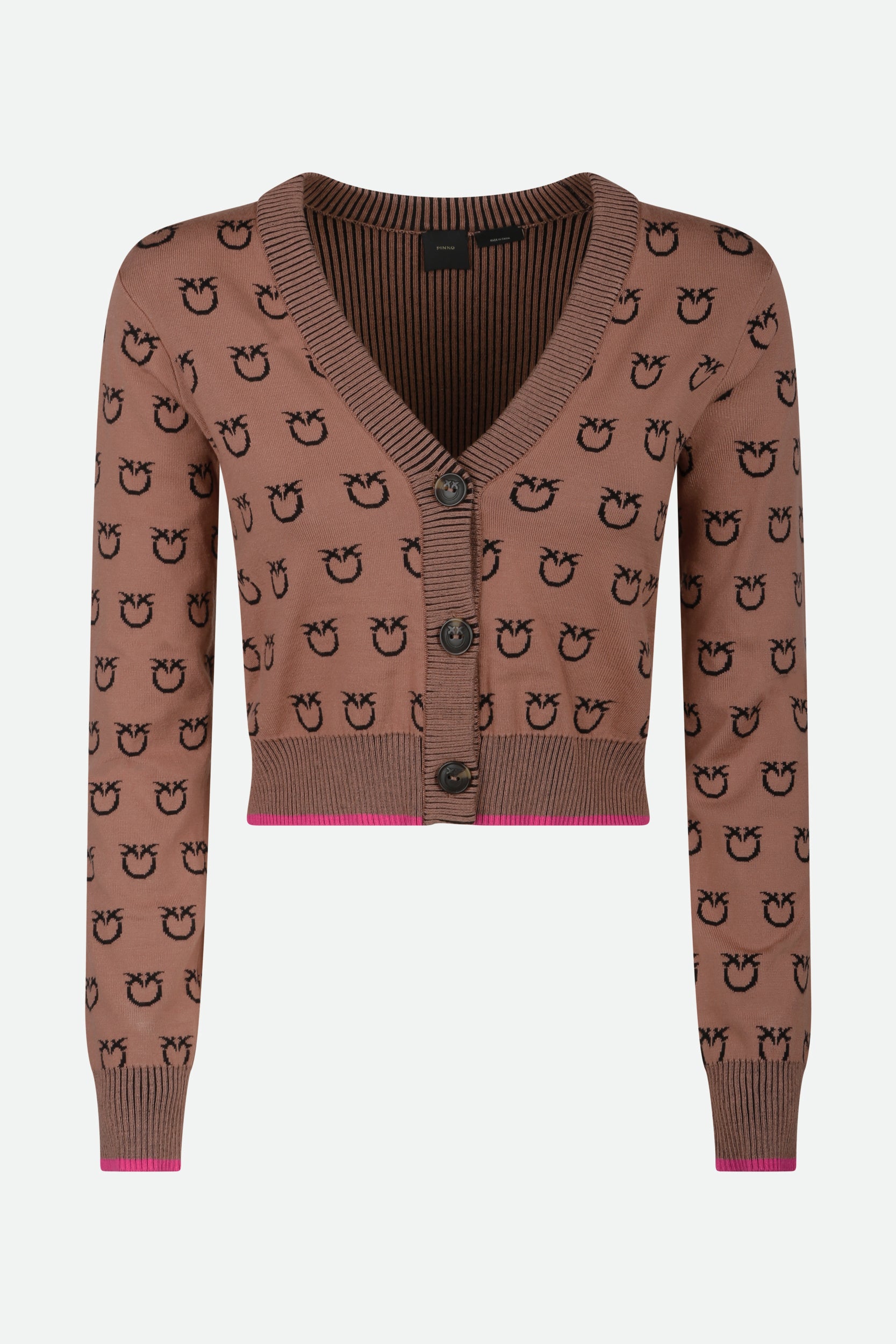 Pinko Brown Logo Cardigan