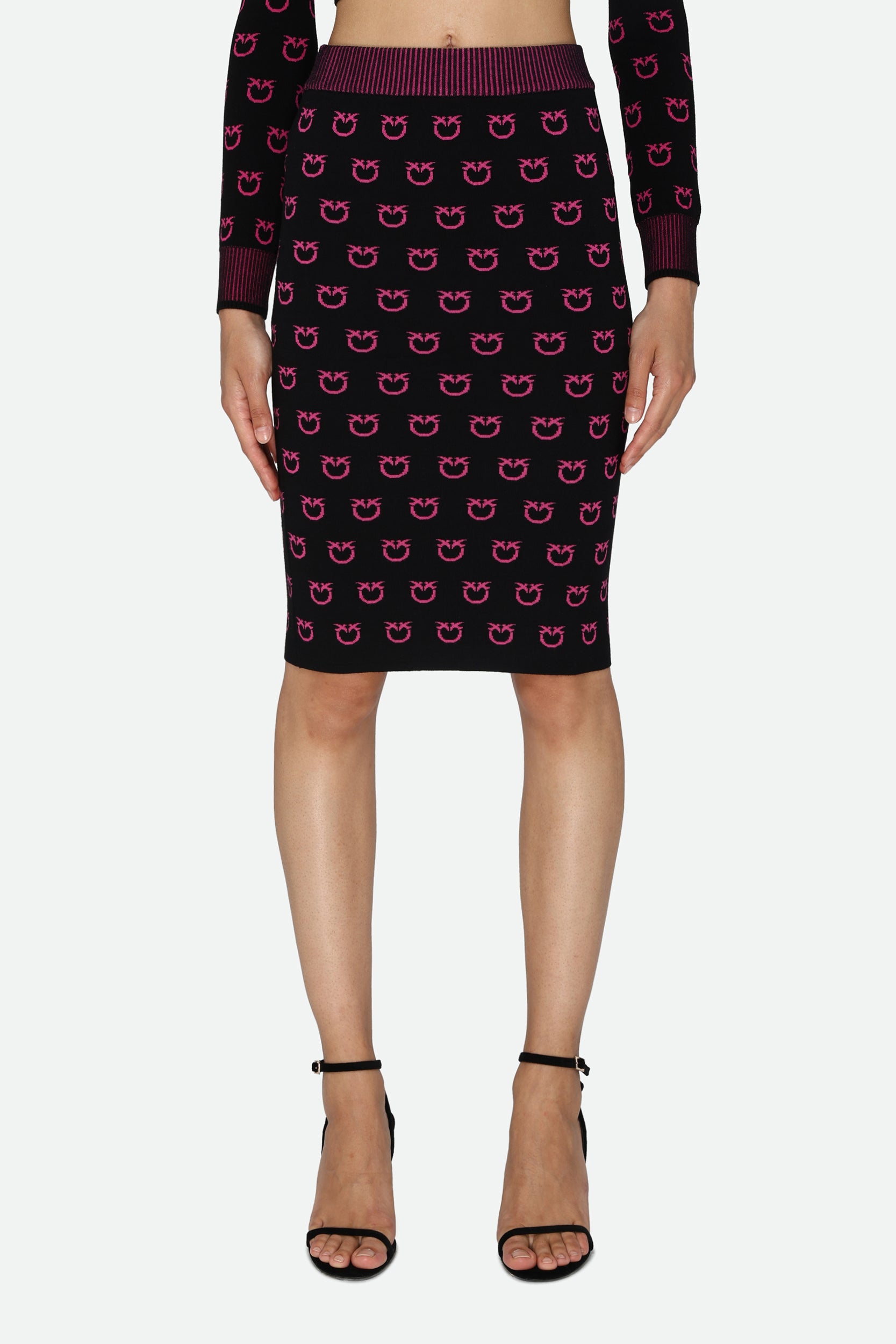 Pinko Multicolored Logo Midi Skirt