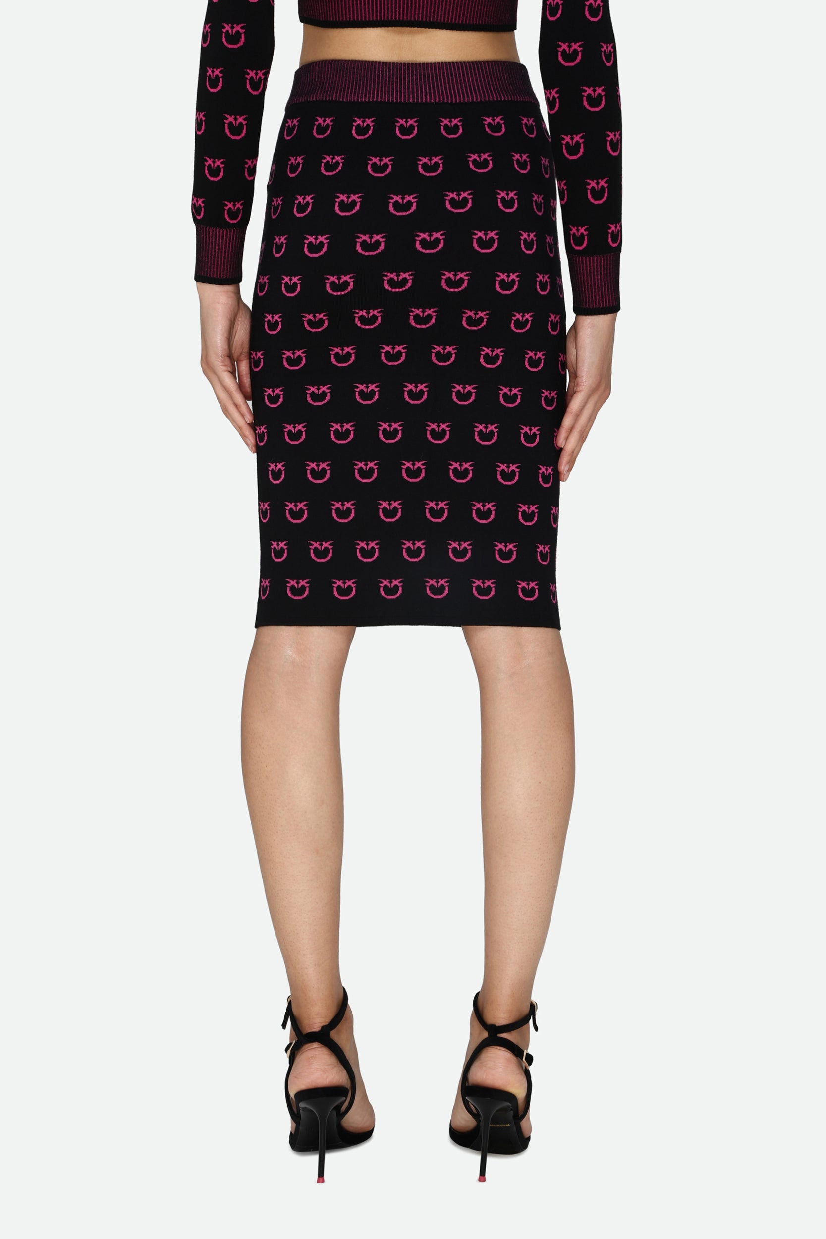 Pinko Multicolored Logo Midi Skirt