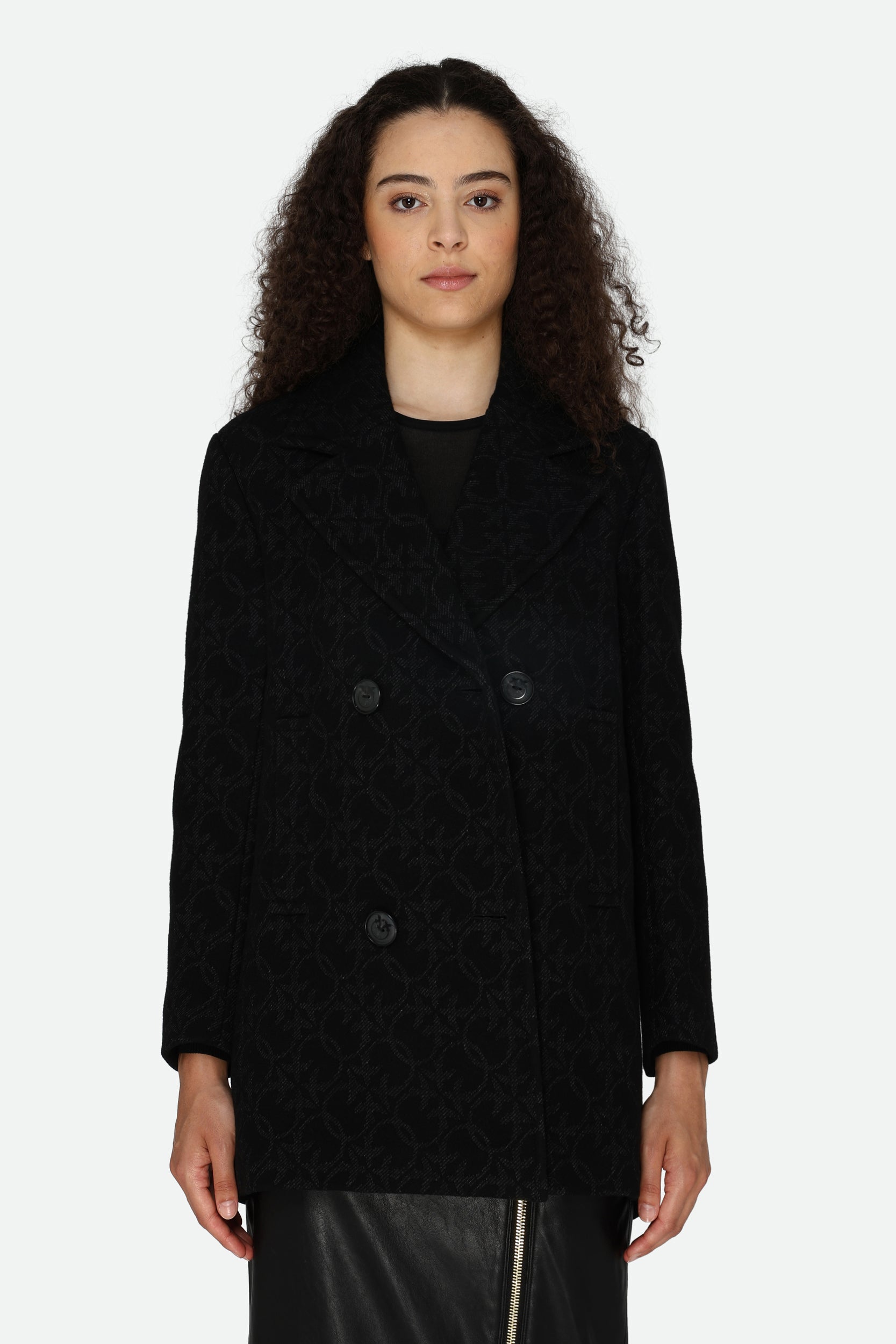 Pinko Black Logo Coat