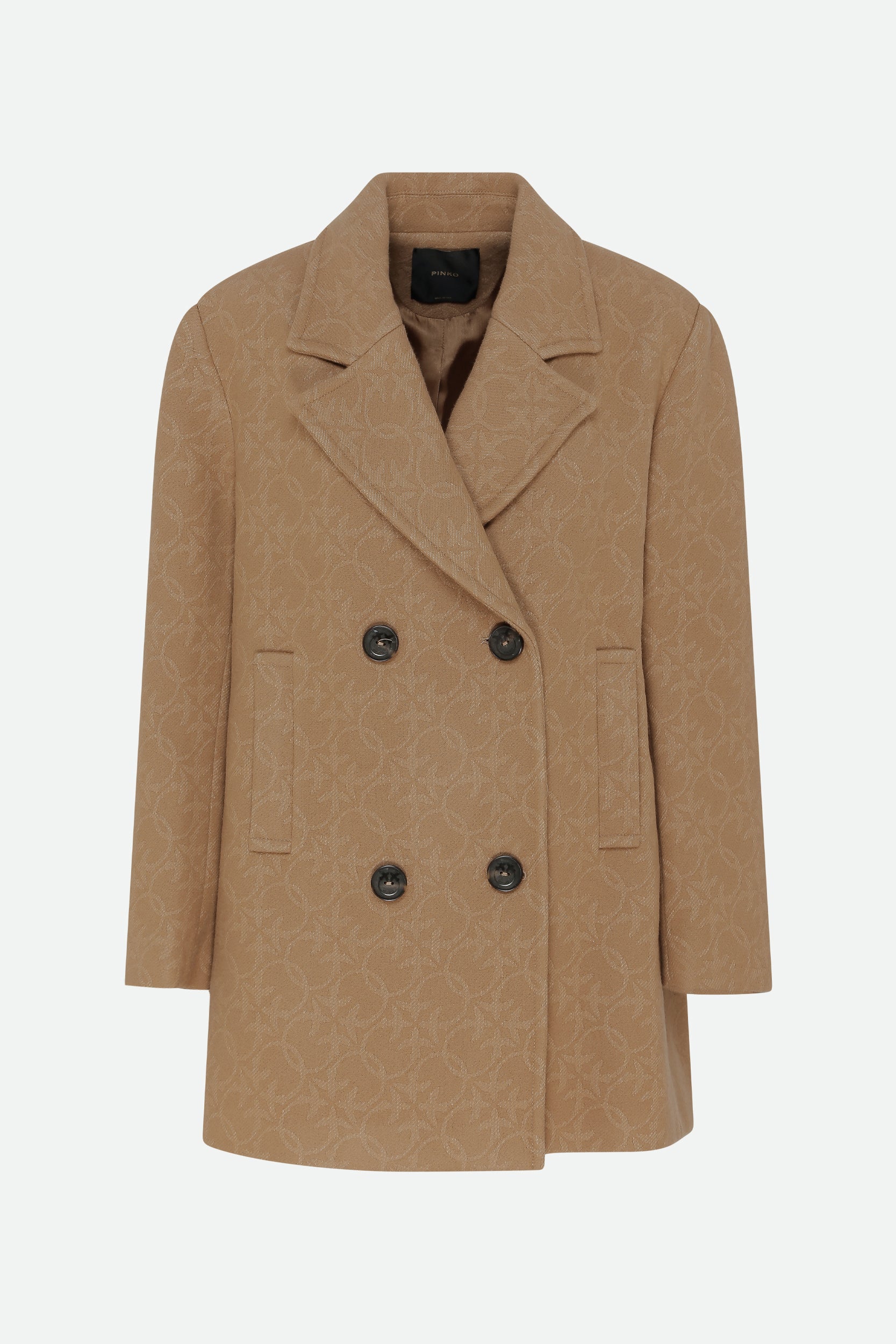 Pinko Brown Logo Coat