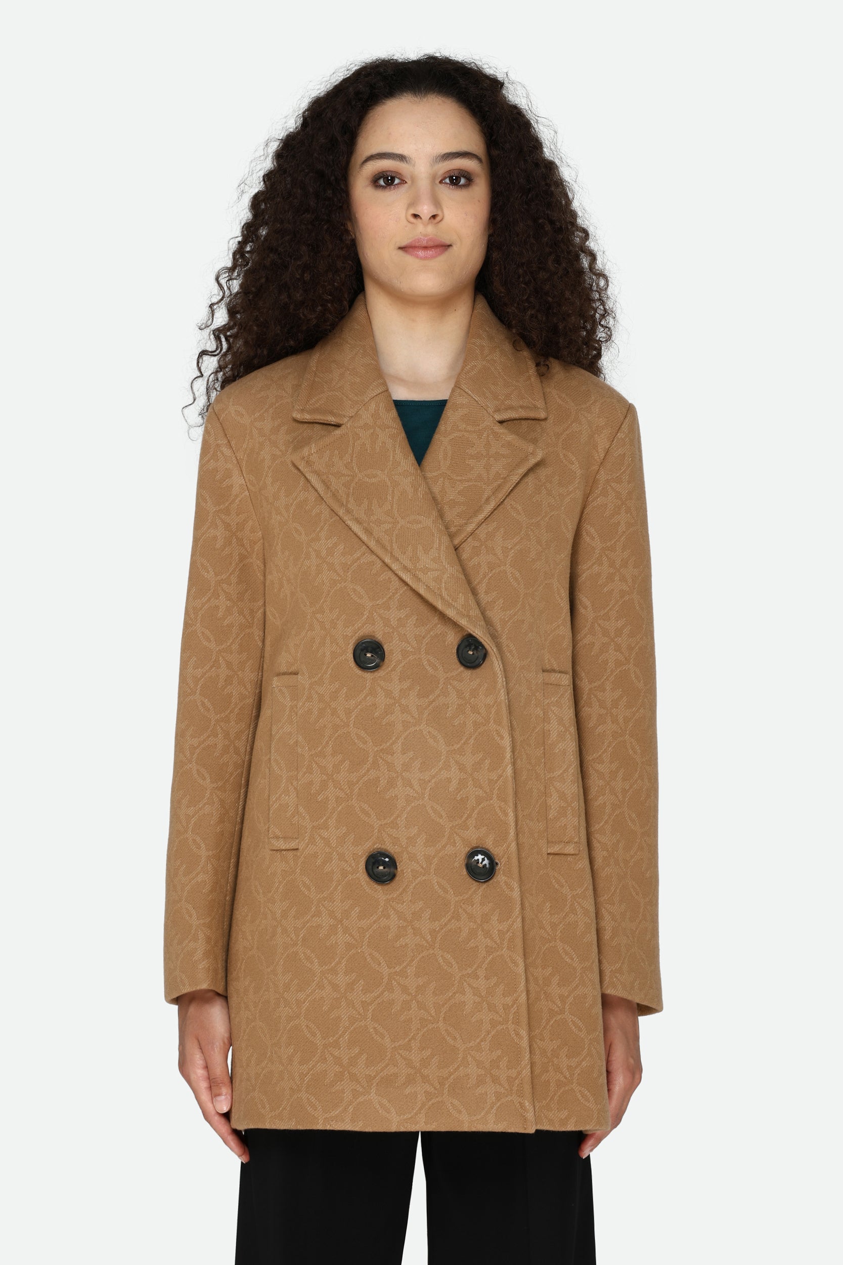 Pinko Brown Logo Coat