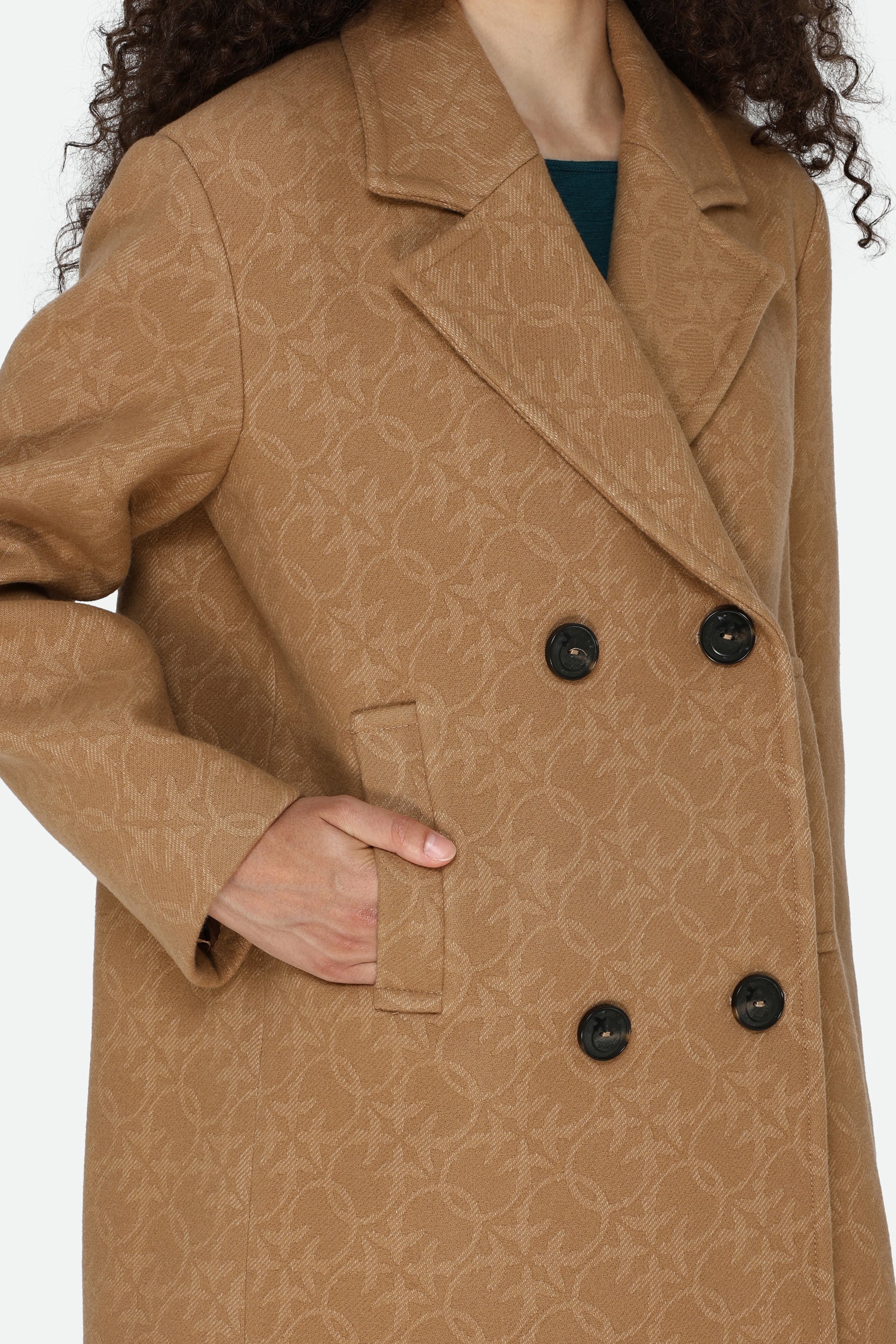 Pinko Brown Logo Coat