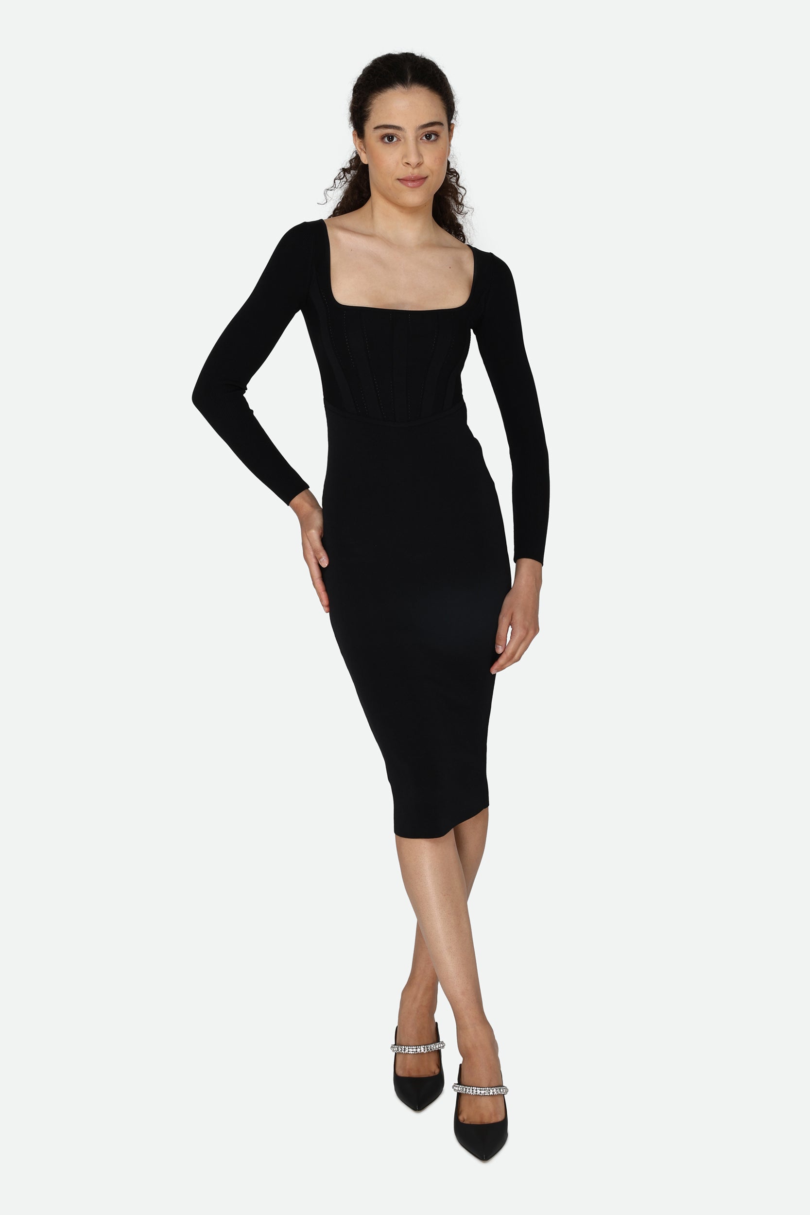 Pinko Midi Black Sheath Dress