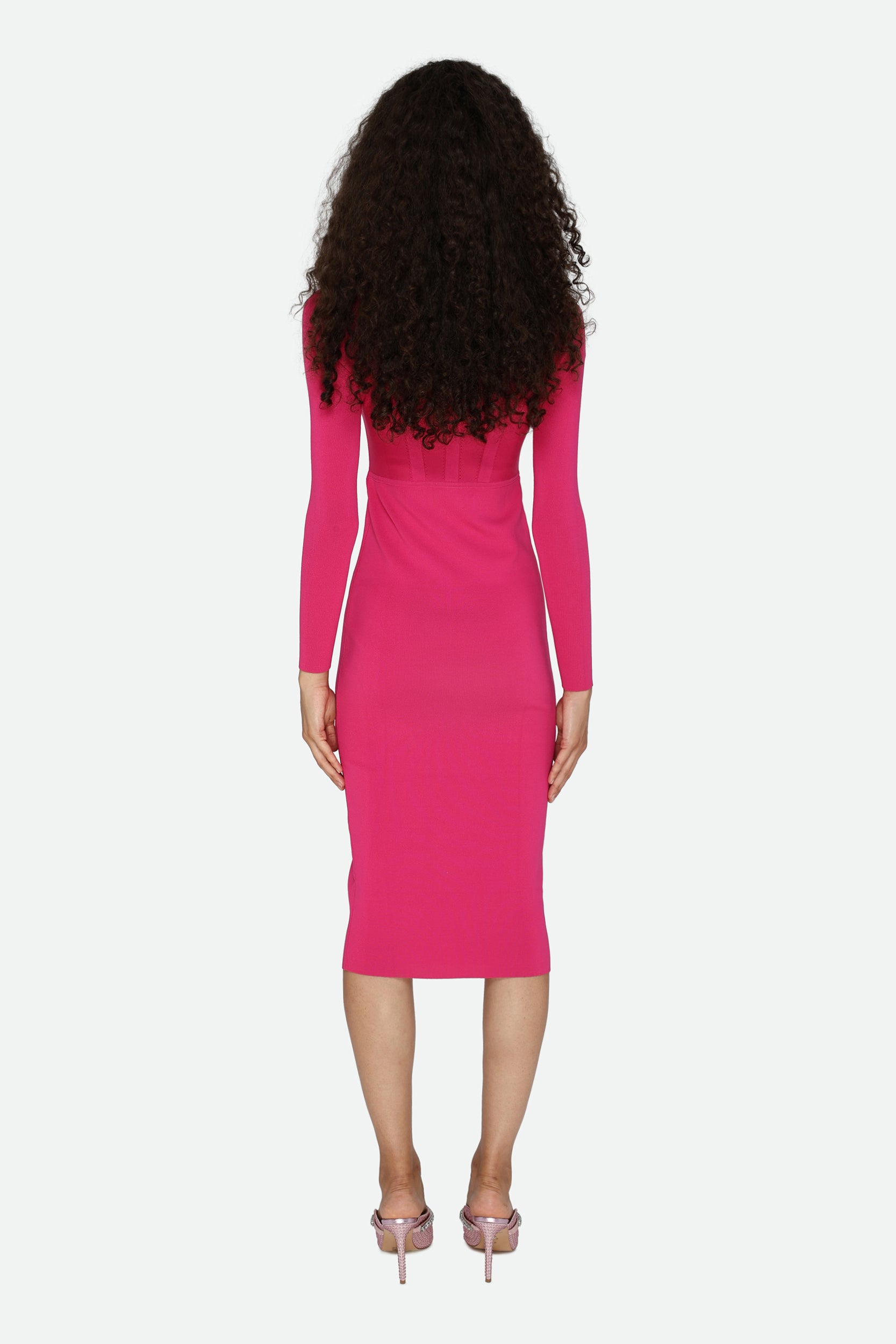 Pinko Fuchsia Midi Sheath Dress