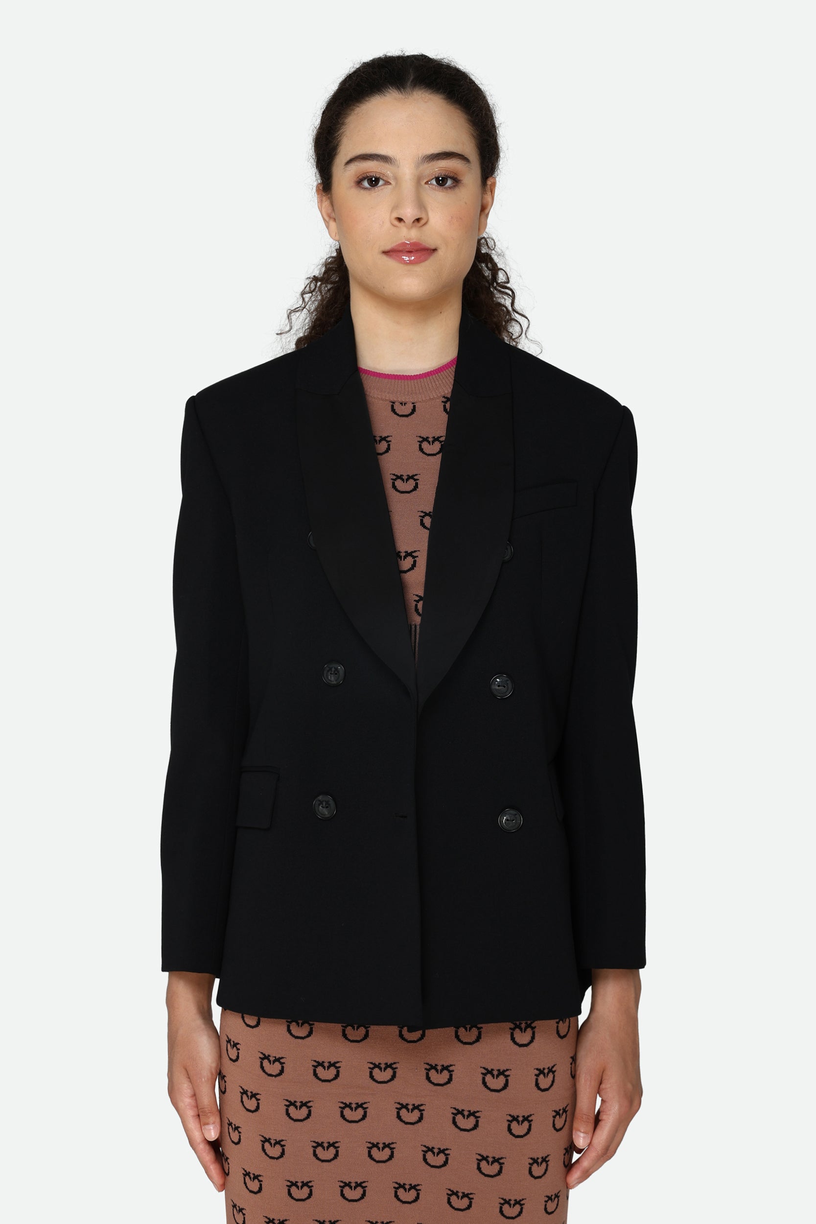 Pinko Black Double Breasted Jacket