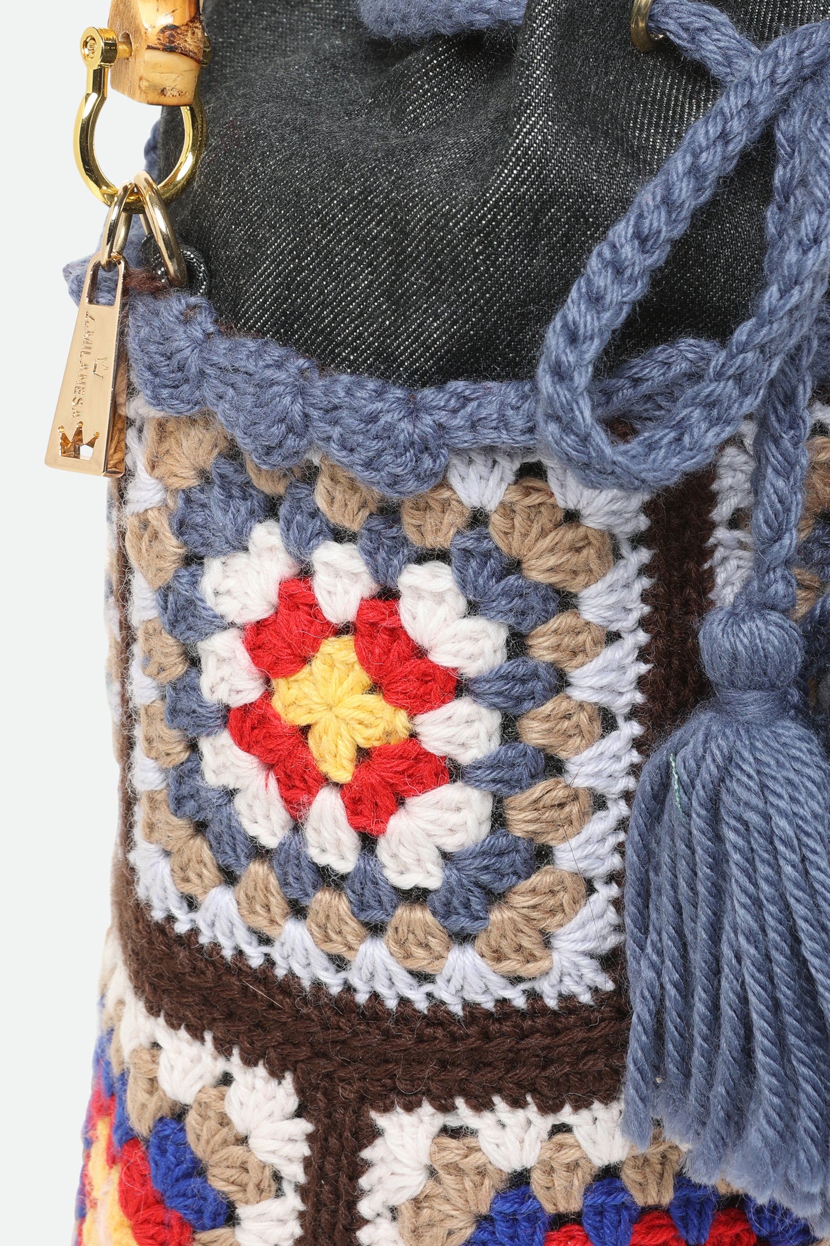 La Milanesa Bag Crochet Blu