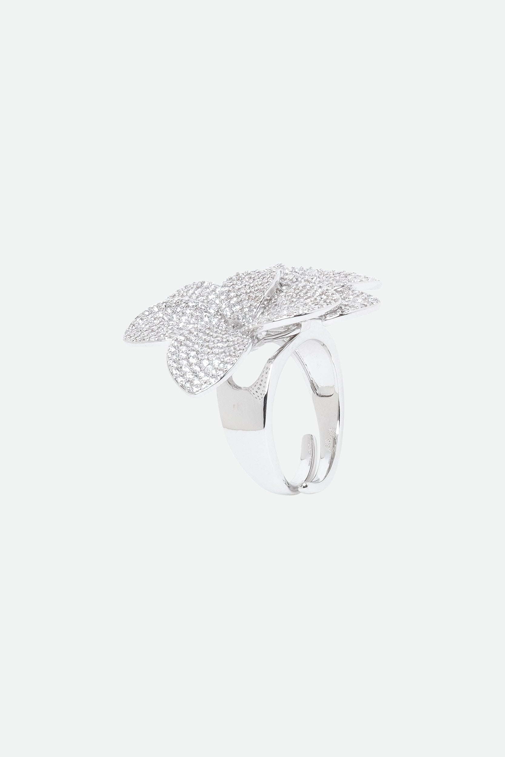 Melusina Bijoux Silver Flower Ring