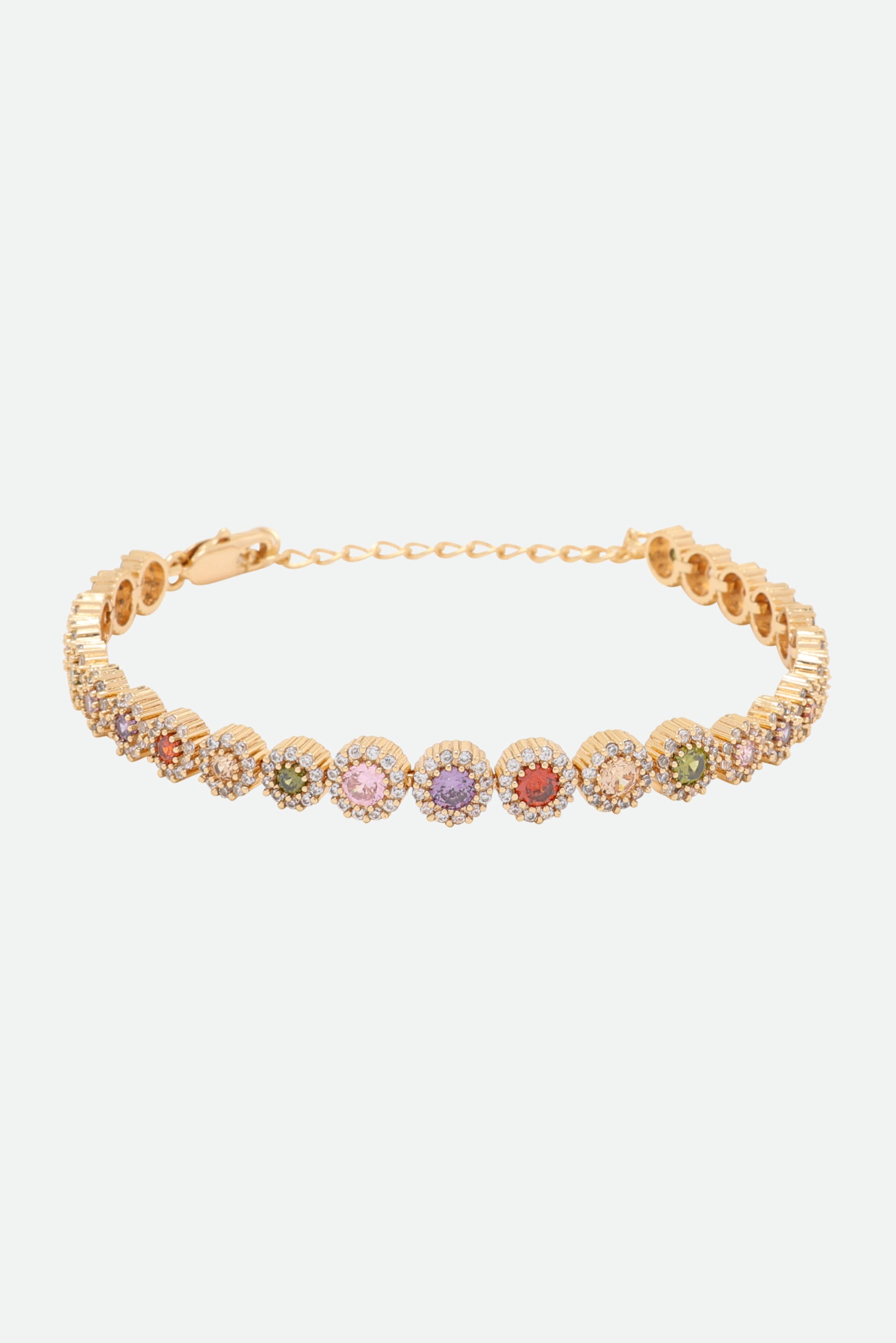 Melusina Bijoux Bracciale Dorato con Zirconi Colorati