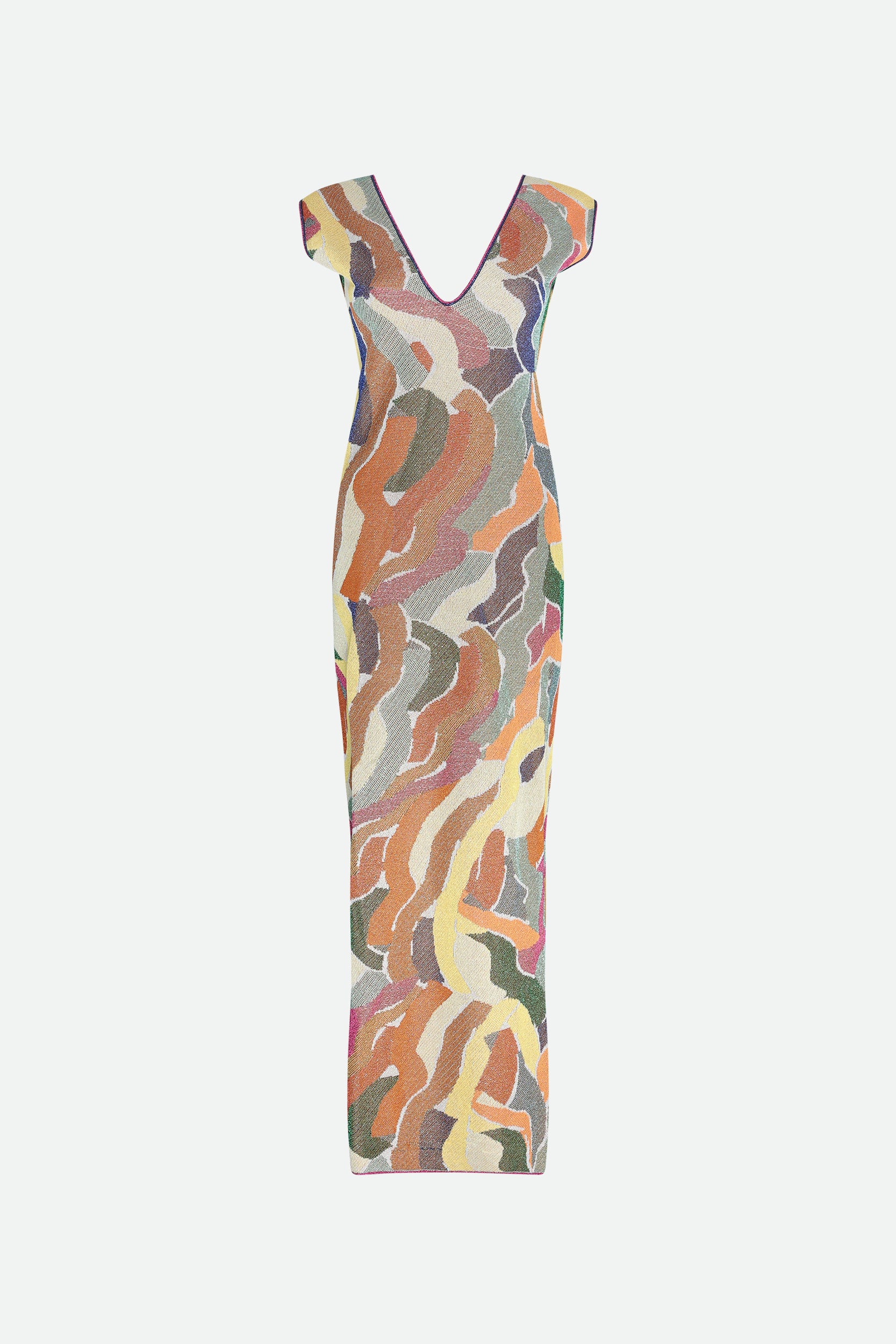 Circus Hotel Multicolor Print Midi Dress