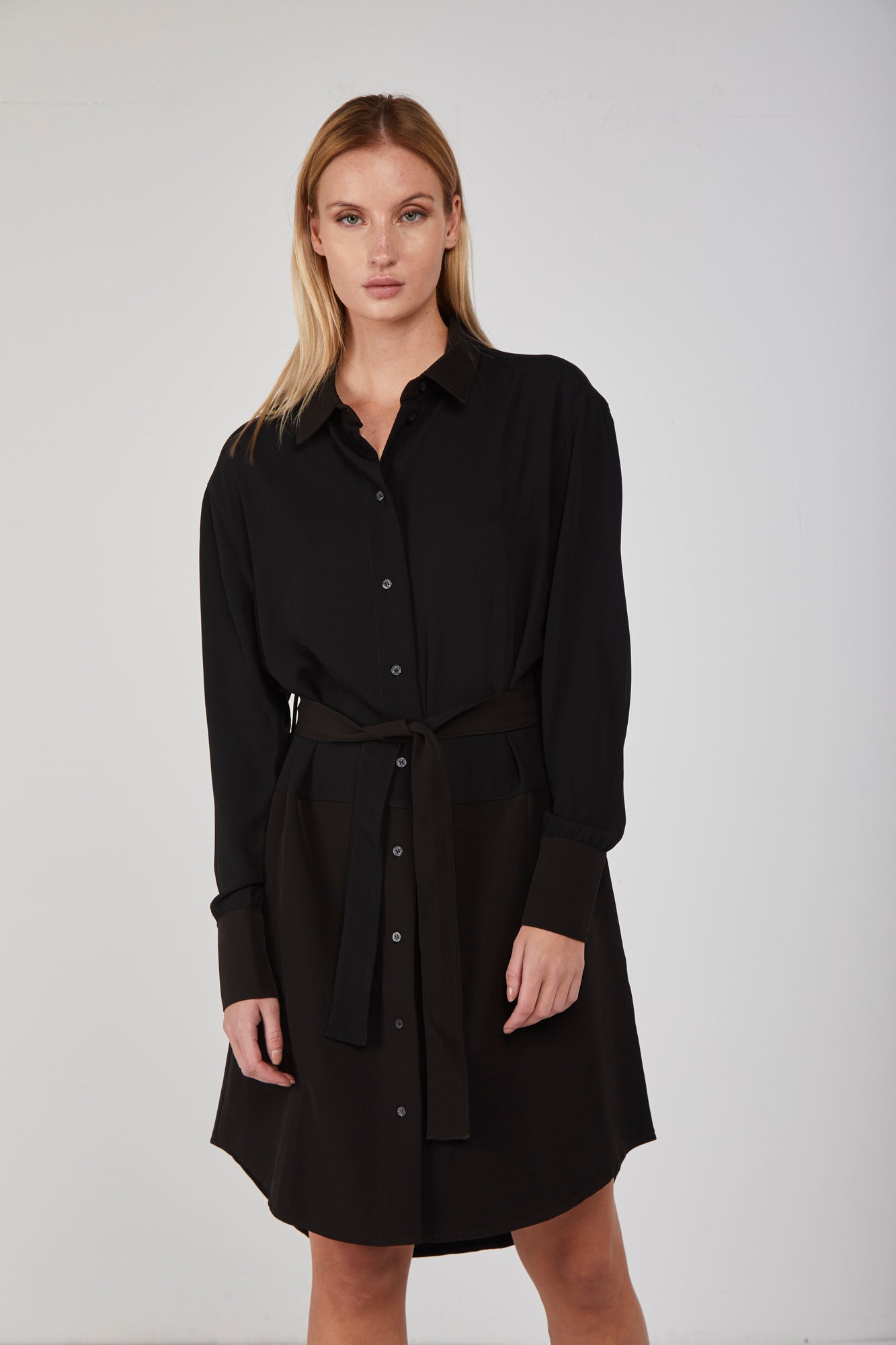 ARMANI EXCHANGE Black and Brown Shirt Dress Loverlock