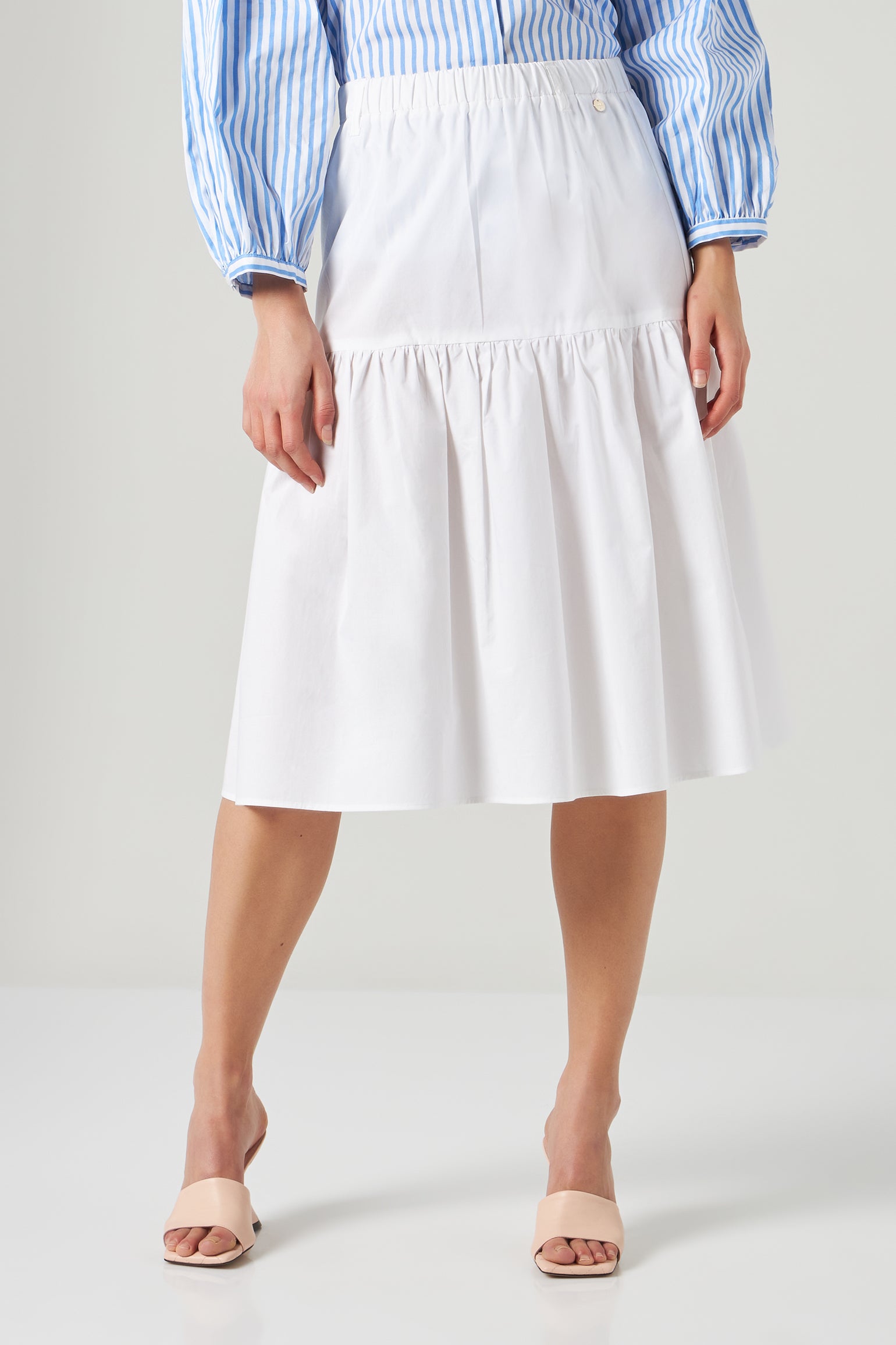 Liu Jo Kids striped cotton skirt set - White