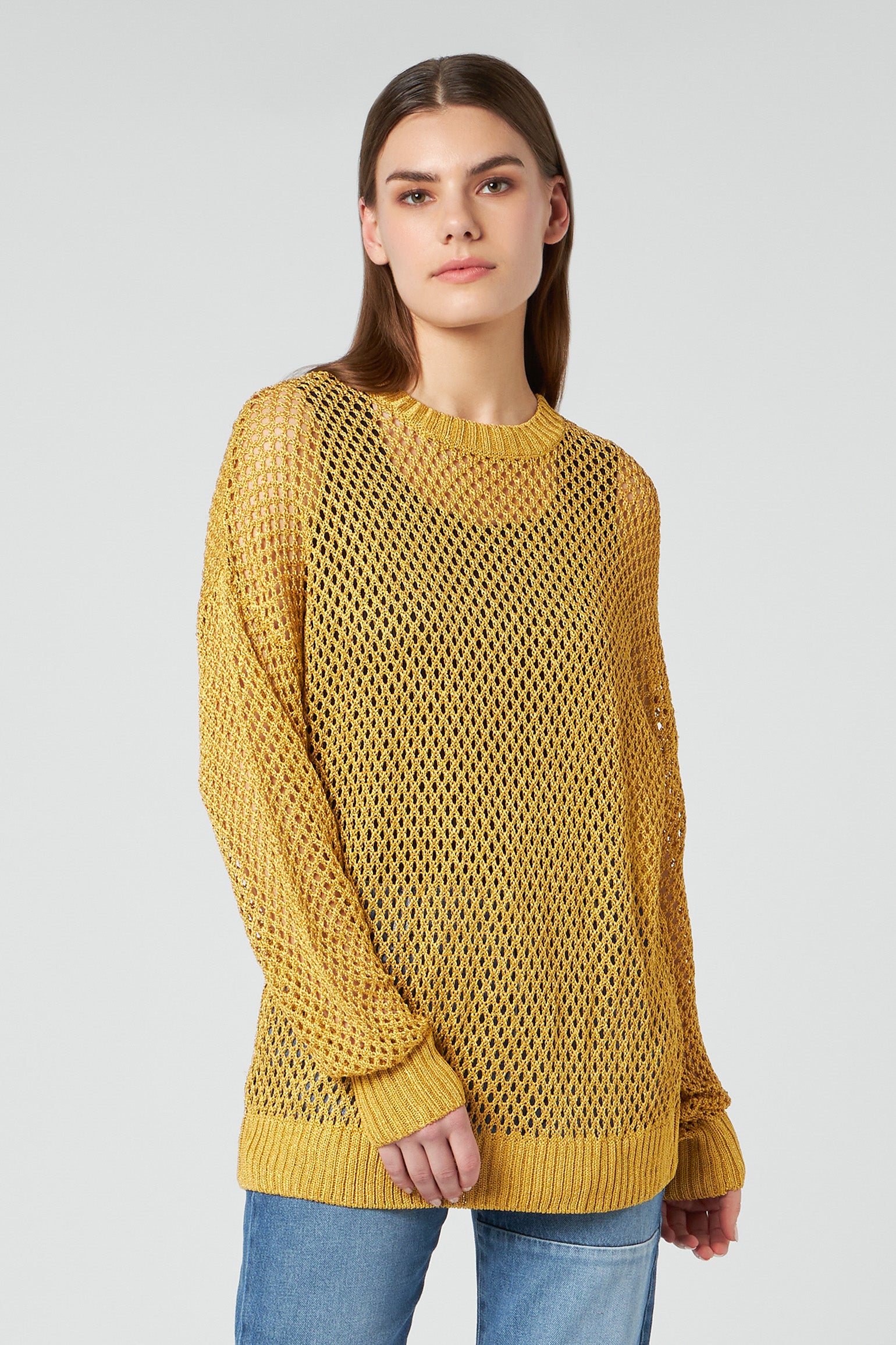 Gold deals mesh sweater