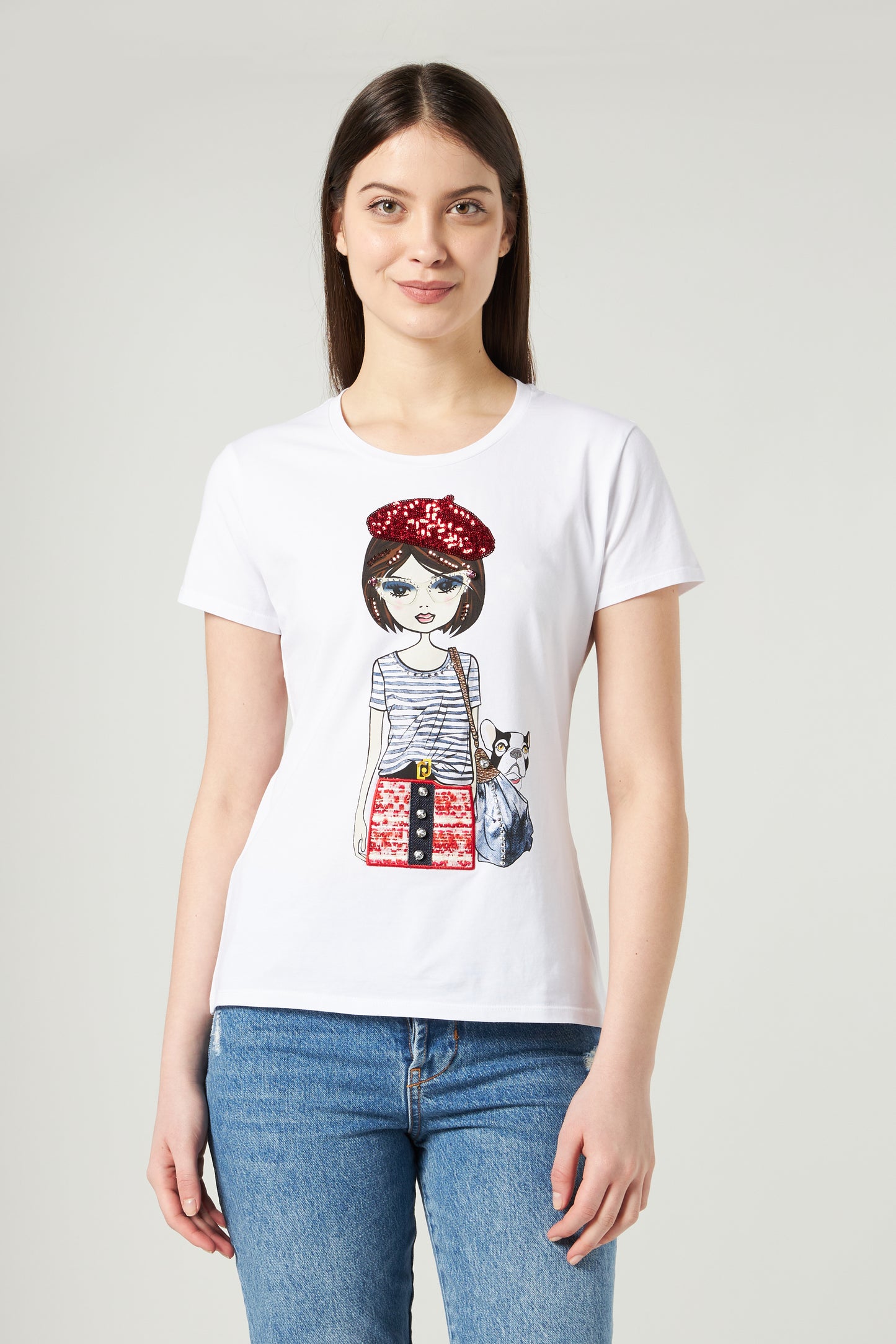 LIU JO T-shirt Bianca con Stampa