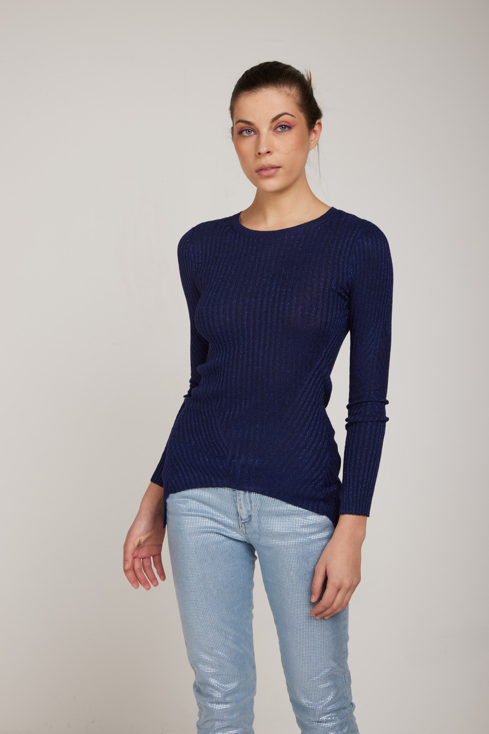 Patrizia Pepe Blue sale Crewneck Sweater