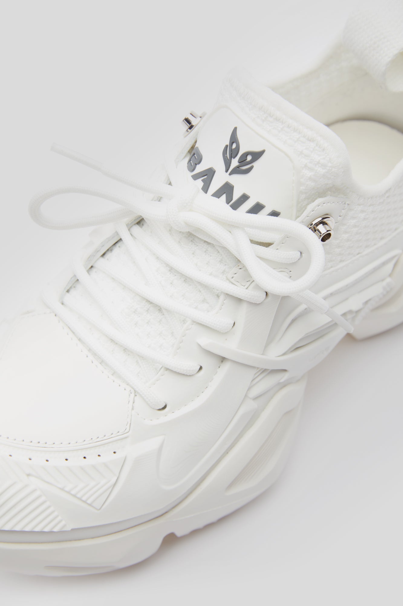 BANU White 3D Printed Sneakers